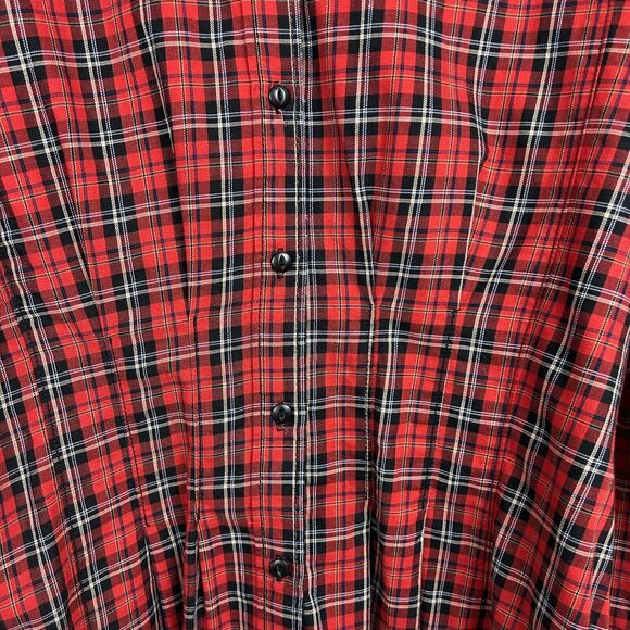 Current/Elliott Button Down Shirt Womens Size 3 Medium Red Tartan Plaid Ladies - Picture 2 of 12
